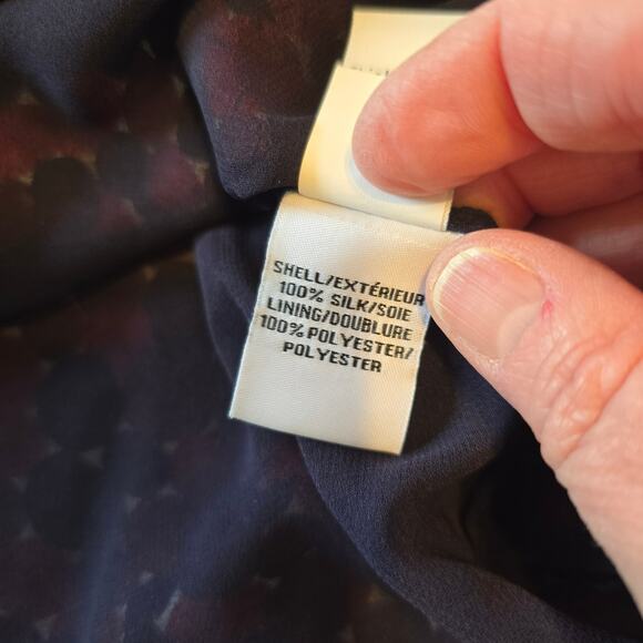 Diane Von Furstenberg Aleni Blouse Women's 4 Red Navy Rust Silk Circle Print - Picture 6 of 12